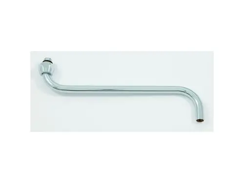 Chromener Rohrauslauf von Ideal Standard mit gebogenem Design, geeignet für spezielle Armaturen. Er verbindet die Wasserquelle mit der Auslassstelle.